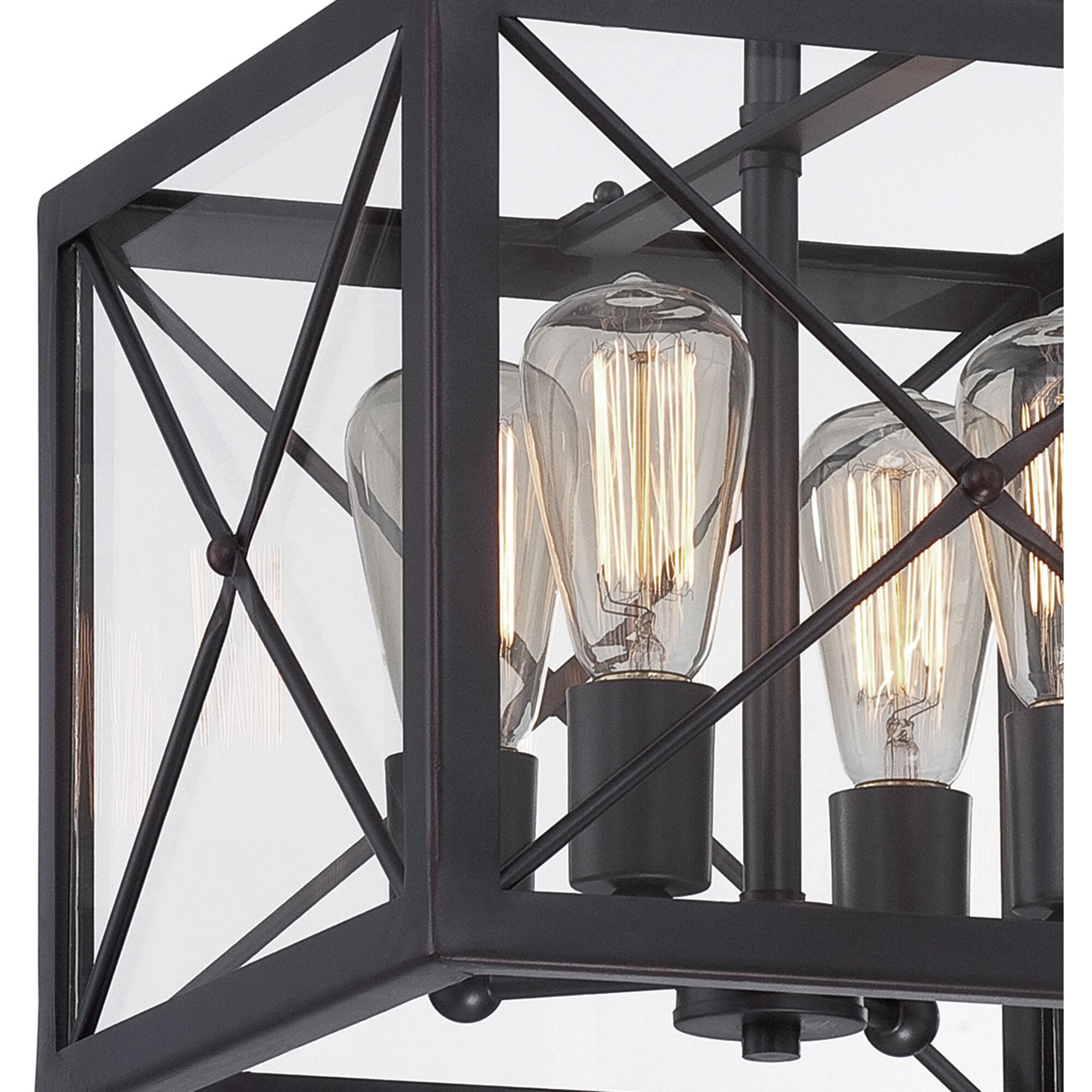 High Line 4 Light 13 inch Satin Bronze Semi-Flush Ceiling Light